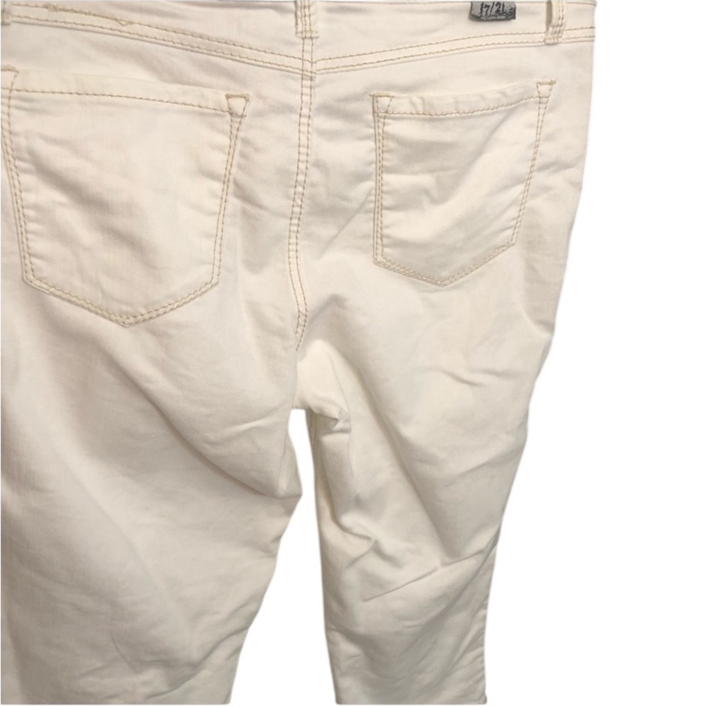 17/21 Exclusive Denim size 12 jeans high rise Ivory Cropped stretch - Picture 14 of 14